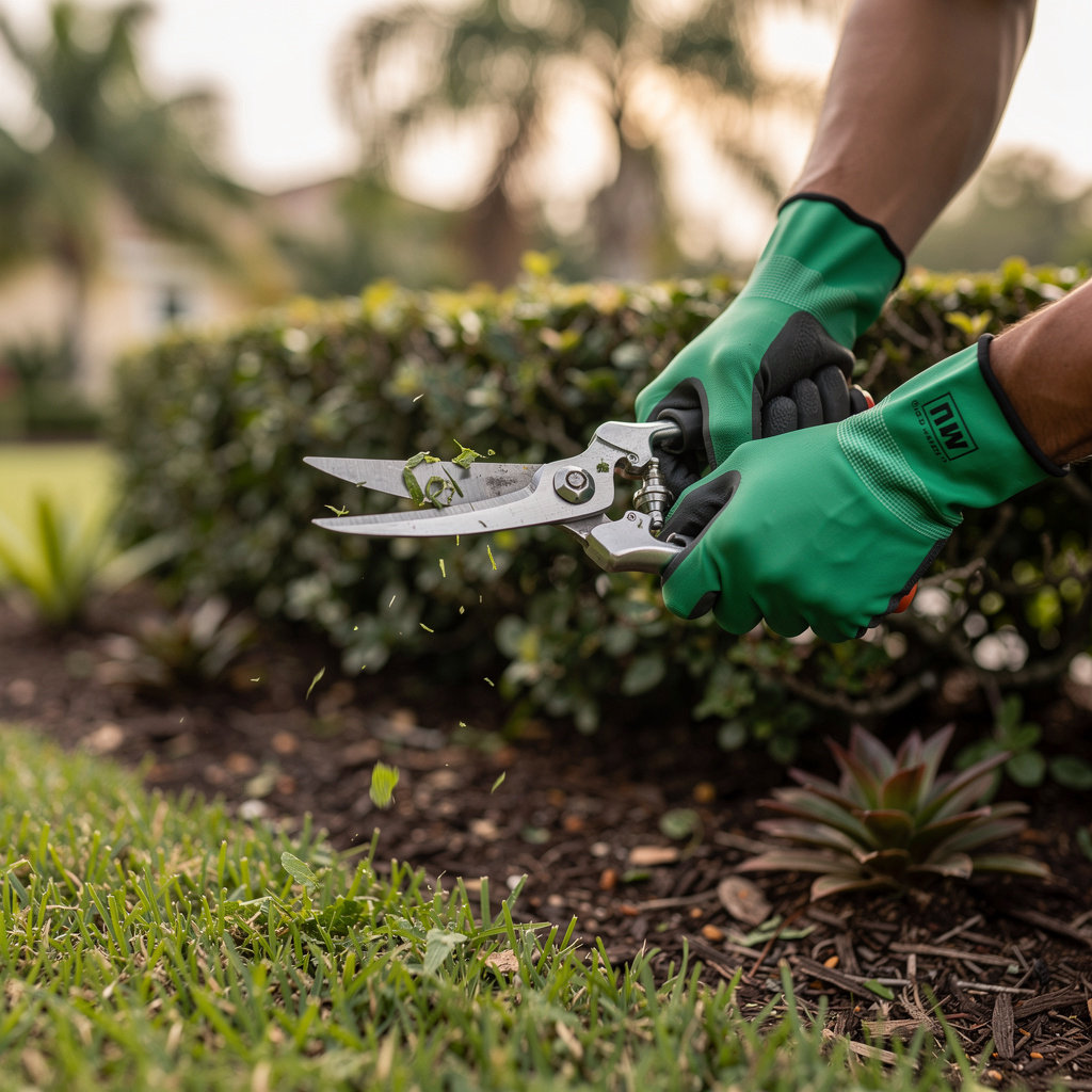 Valdez Landscaping & Lawn Services providing comprehensive yard maintenance and cleanup services in Port St. Lucie, Florida